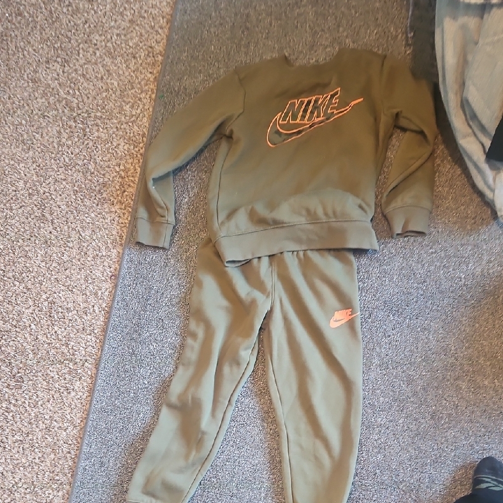 Nike Kids Olive Green Joggers Set